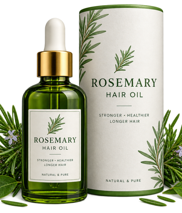 Rosemary Hair Oil Botanical Mockup